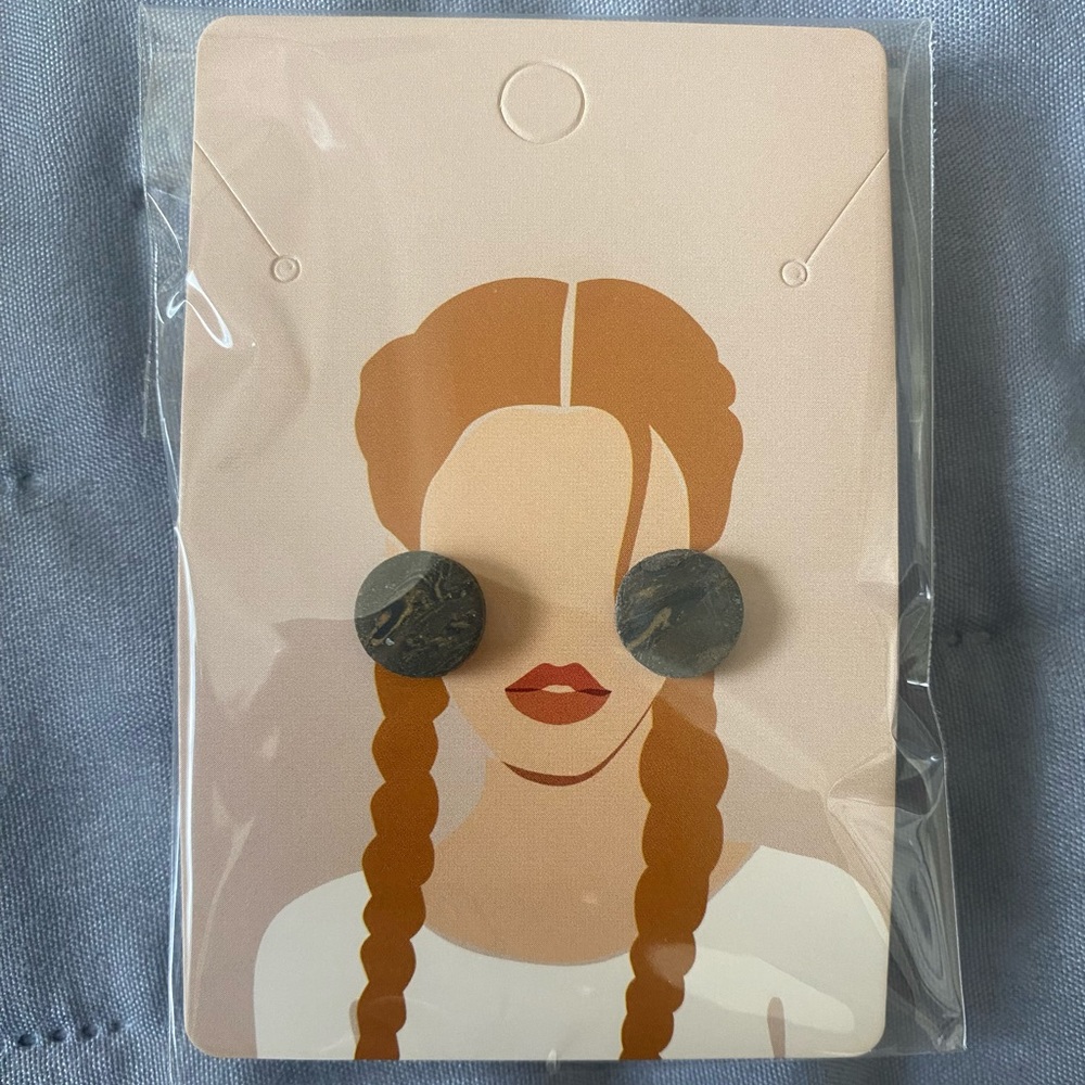 Marble brown earrings